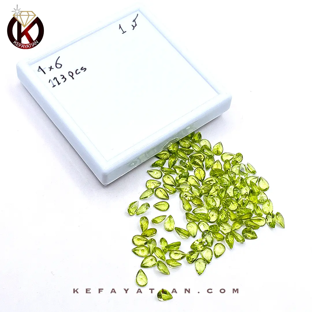 زبرجد تراش faceted pear کد 1